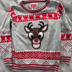Rudolph the red nose reindeer tipsy elves light up Christmas sweater